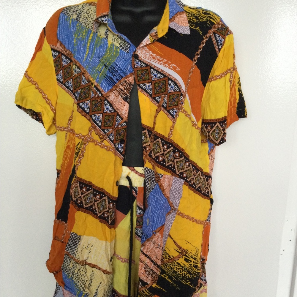 Multicolor Patchwork Men's Shirt - image 1